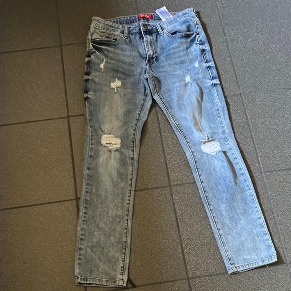 Guess Blue Skinny Distressed Jeans